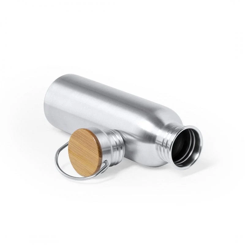 Bouteille en inox 800 ml – Bouchon en bambou et poignée