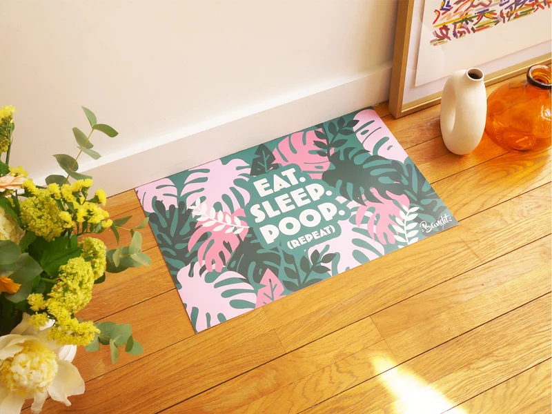 Tapis de gamelle eat, sleep, poop