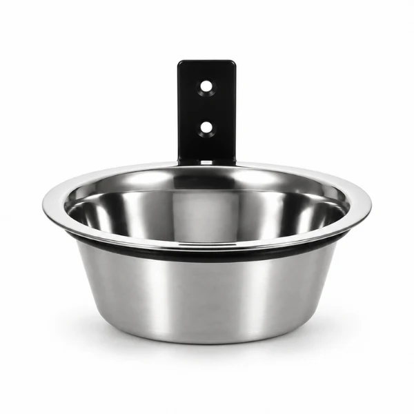 Gamelle chat en hauteur murale rabattable en inox - BowlWall™