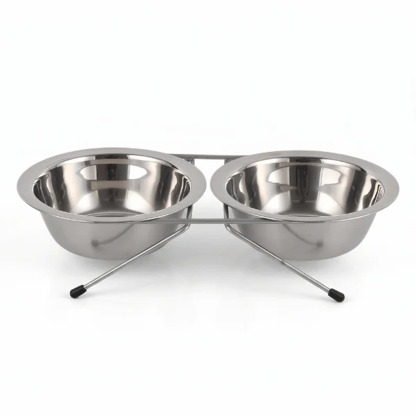 Double gamelle chat en inox antidérapante 3 tailles - Duox™