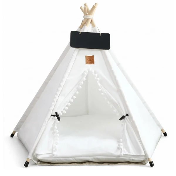 Tipi pour chat - Couchage douillet en bois et tissu - TipiCat™