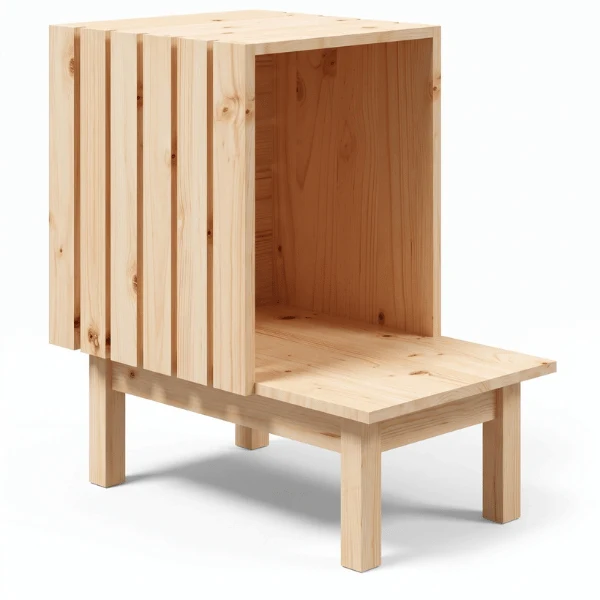 Cabane a chat - Bois massif en pin naturel surélevée - PineHaven™