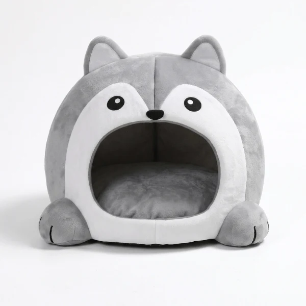 Abri pour chat - Loup peluche ultra douce et coussin - WolfyNest™