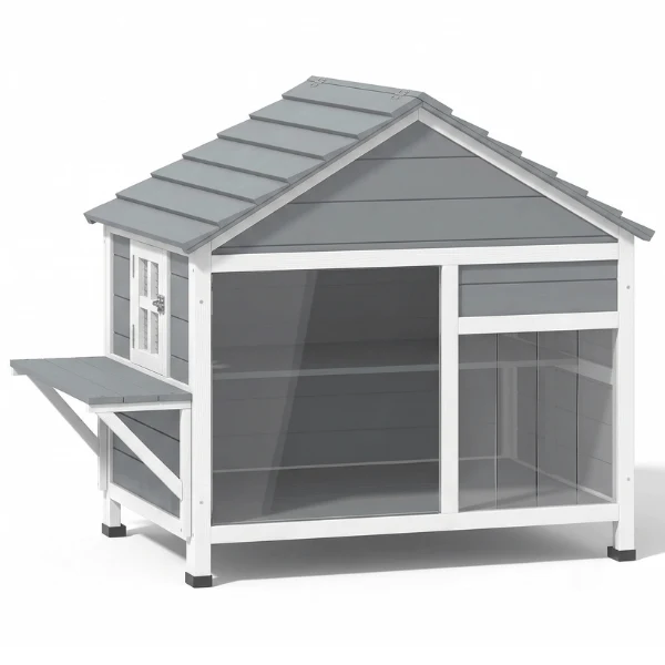 Niche pour chat extérieur - Bois à fenêtre d'observation - CatShelter™