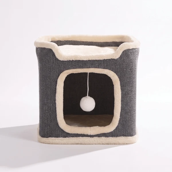 Maisonnette chats - Cachette couchage et griffoir 3 niveaux - LoftCat™