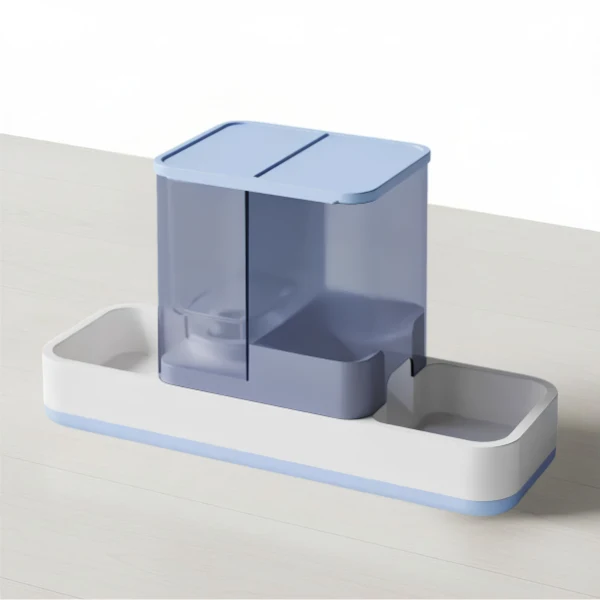 Distributeur eau et croquettes pour chat - Gravitaire anti conflit - DuoFeast™