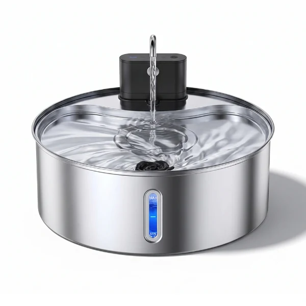 Fontaine eau chat grande capacité sans fil inox - OBoss™ 7 L