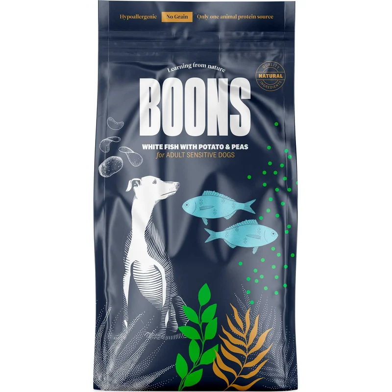 Hundefutter Boons Weißfisch (für ausgewachsene empfindliche Hunde)