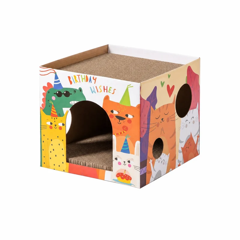 Maison en Carton à Gratter pour Chat