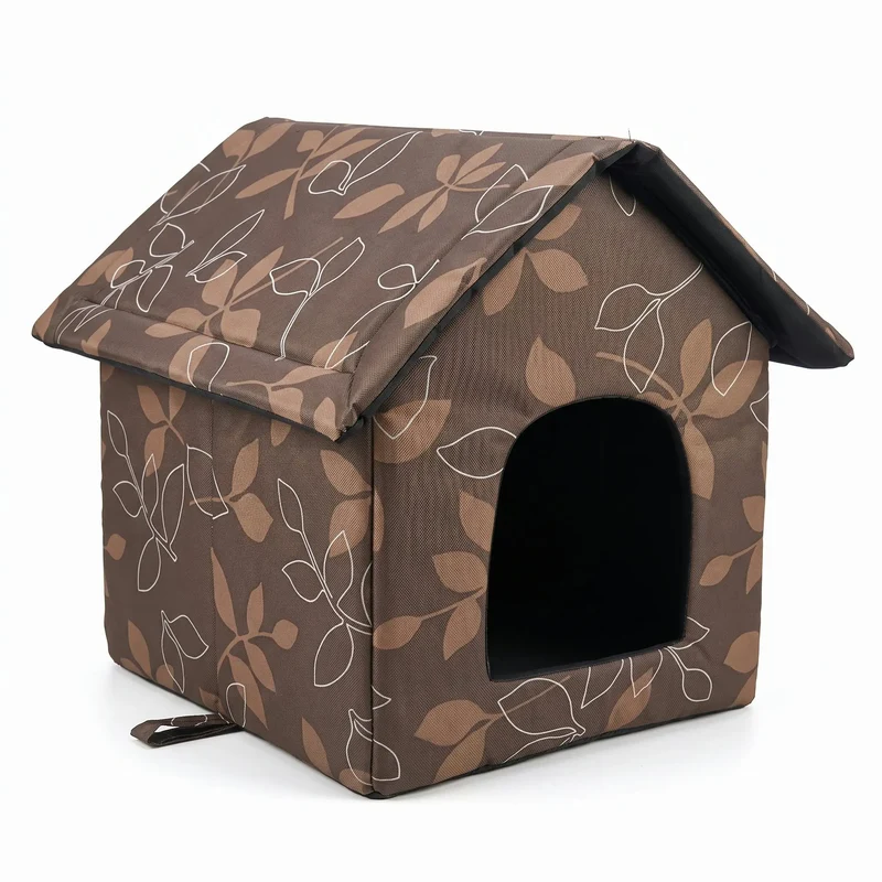 Abri pour Chat Extérieur Imprimé Camouflage Feuilles