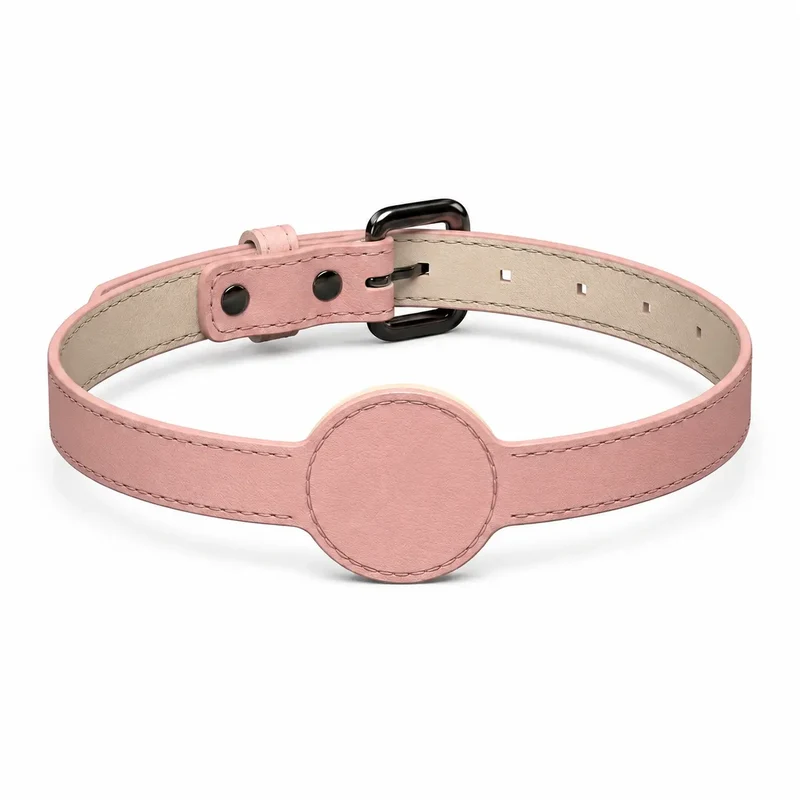 Collier Chat Anti Étranglement avec Emplacement pour Airtag en Silicone et Simili cuir