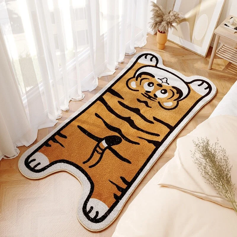 Ins Lion Bedroom Carpet Rectangle Bedside Kids Mats Bedroom Flooring Long Carpet Dinosaur Carpets Non-slip Floor Mat Area Rugs