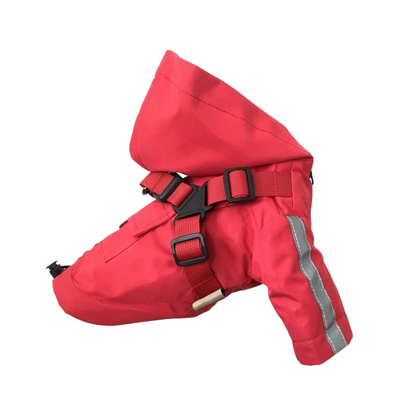 Waterproof Pet Rain Slicker Dog Raincoat Polyester Waterproof Dog with Harness Reflective Strip For Big Dogs Chihuahua Raincoat