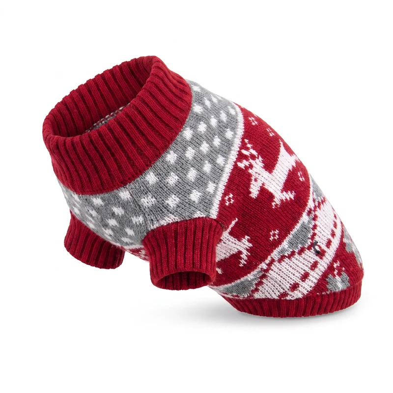 Pull pour Chat Chaud Style Noël avec des Cerfs