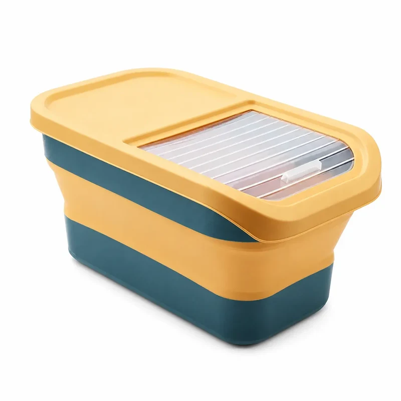 Boite à Croquette Pliable avec Ouverture Coulissante et Étanche
