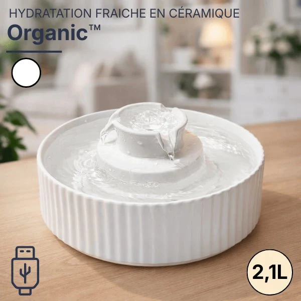 Fontaine à eau chat en céramique à cascade - Organic™