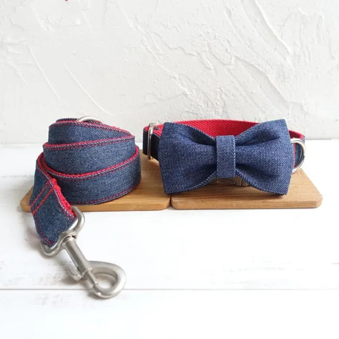 Laisse et collier noeud pap " Jeans "