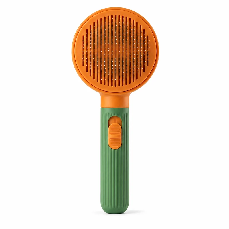 Brosse Chat Poil Long avec Bouton Autonettoyant