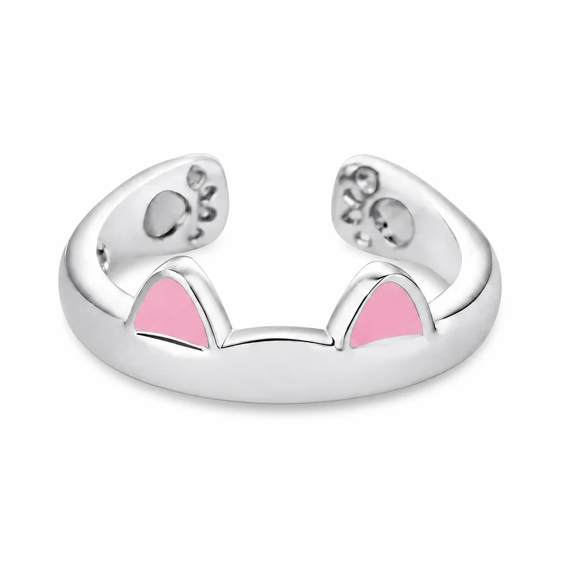 Bague Chat Ouverte en Forme d'Oreilles
