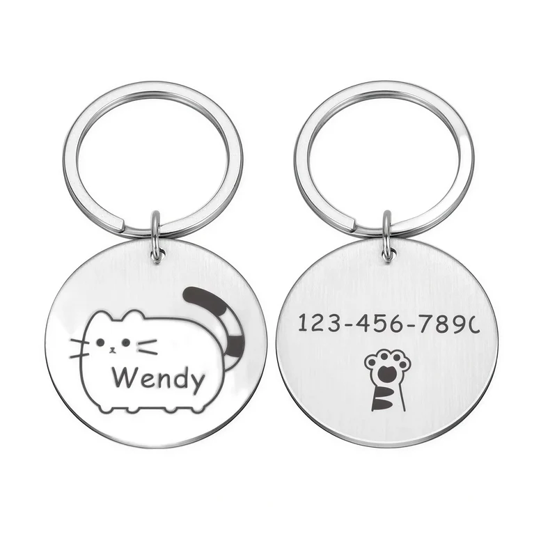 Plaque de collier personnalisée en acier inoxydable pour chat