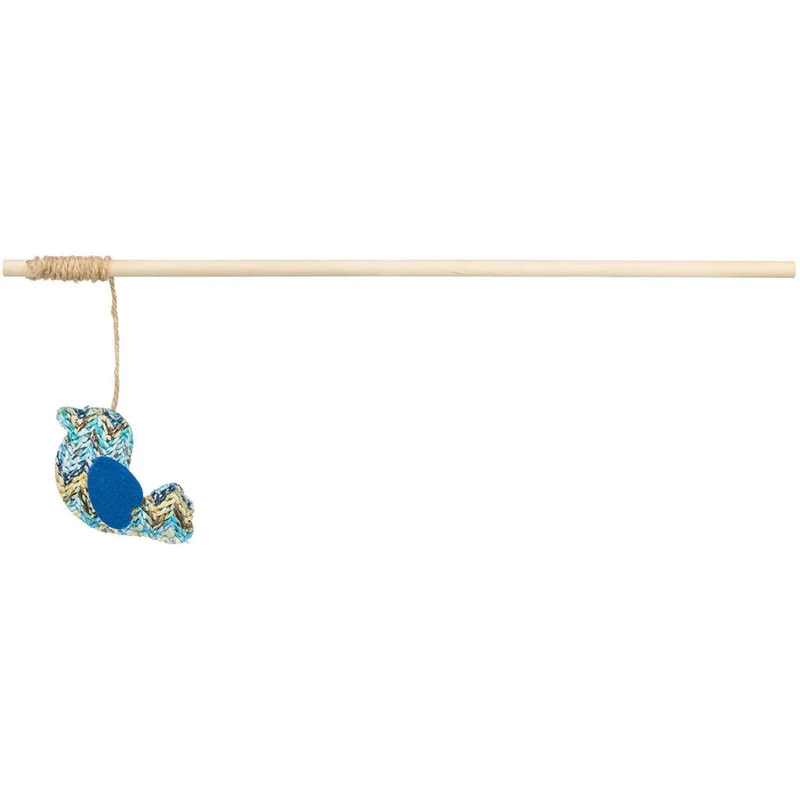 Jouet pour chats Trixie Bleu Polyester Bois Oiseau