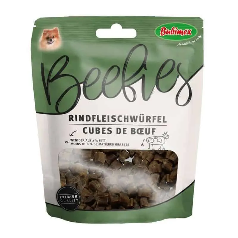 Cubes de viande de bœuf chien