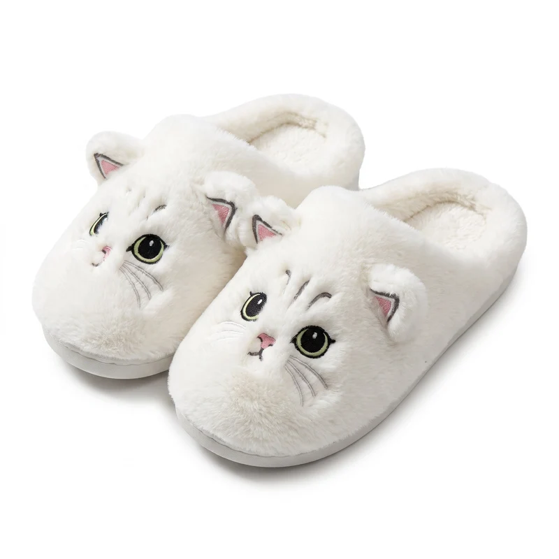 Cadeau Fan De Chat Chausson Blanc