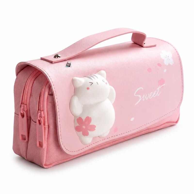 Trousse à crayons avec chat mignon