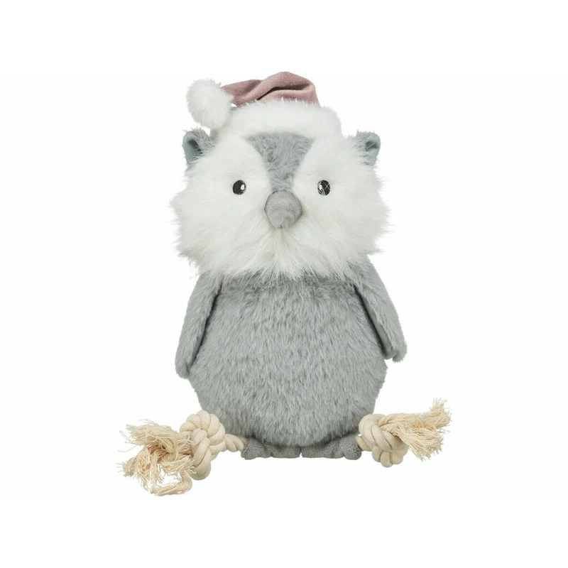 Jouet pour chien en peluche Trixie Gris Polyester Coton Hibou 31 cm