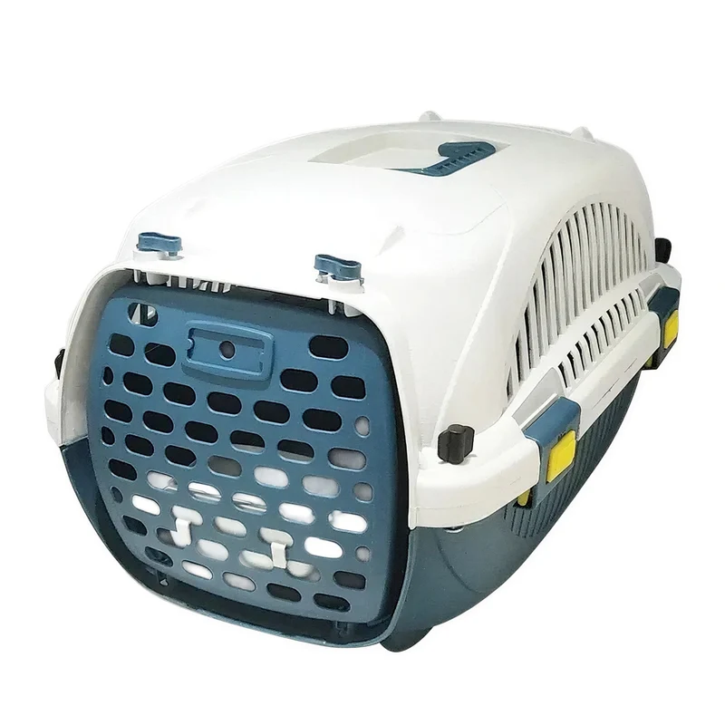 Boite de transport aérée et respirante en plastique avec poignée pour chat