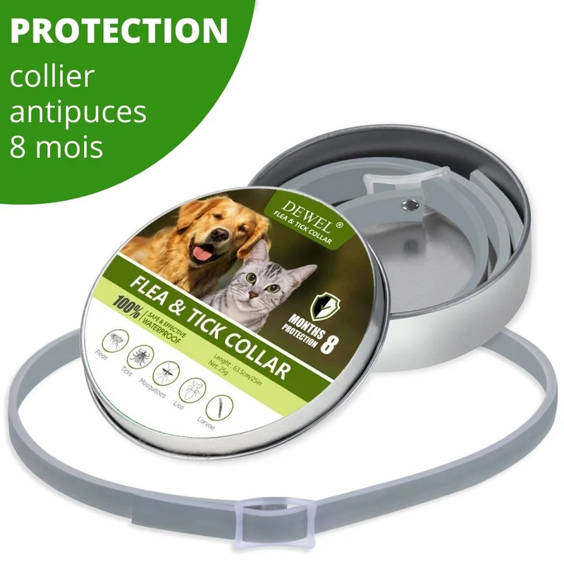 Collier Anti-Puces et Insectes - Protection Longue Durée