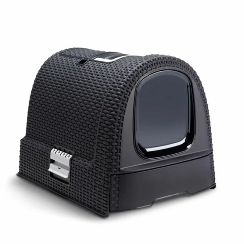 Bac à litière pour chats Curver 51 x 38,5 x 39,5 cm Anthracite Noir Plastique