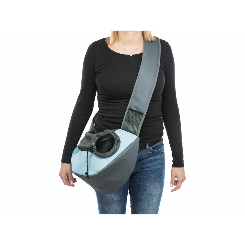 Sac en bandoulière pour animaux de compagnie Trixie Sling Bleu clair Gris clair 5 × 25 × 18 cm