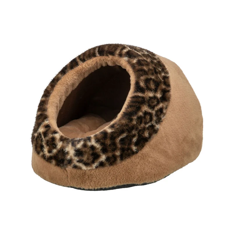 Grotte pour chat Trixie Leo Marron Marron Clair Polyester Tissu Peluche 35 x 26 x 41 cm