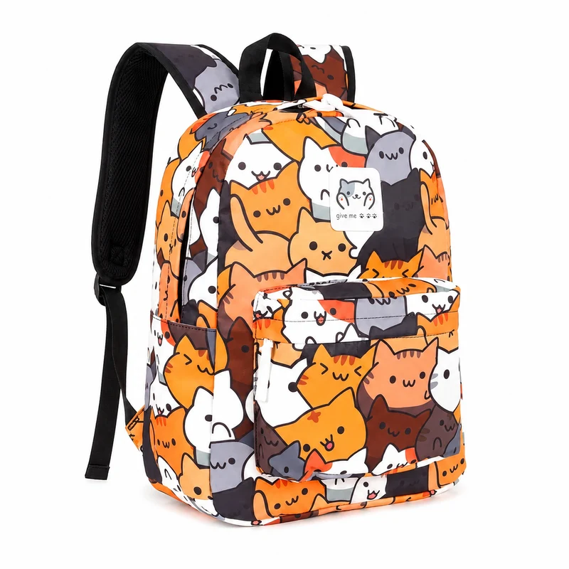 Sac à dos avec motifs de chats mignons pour filles et garçons