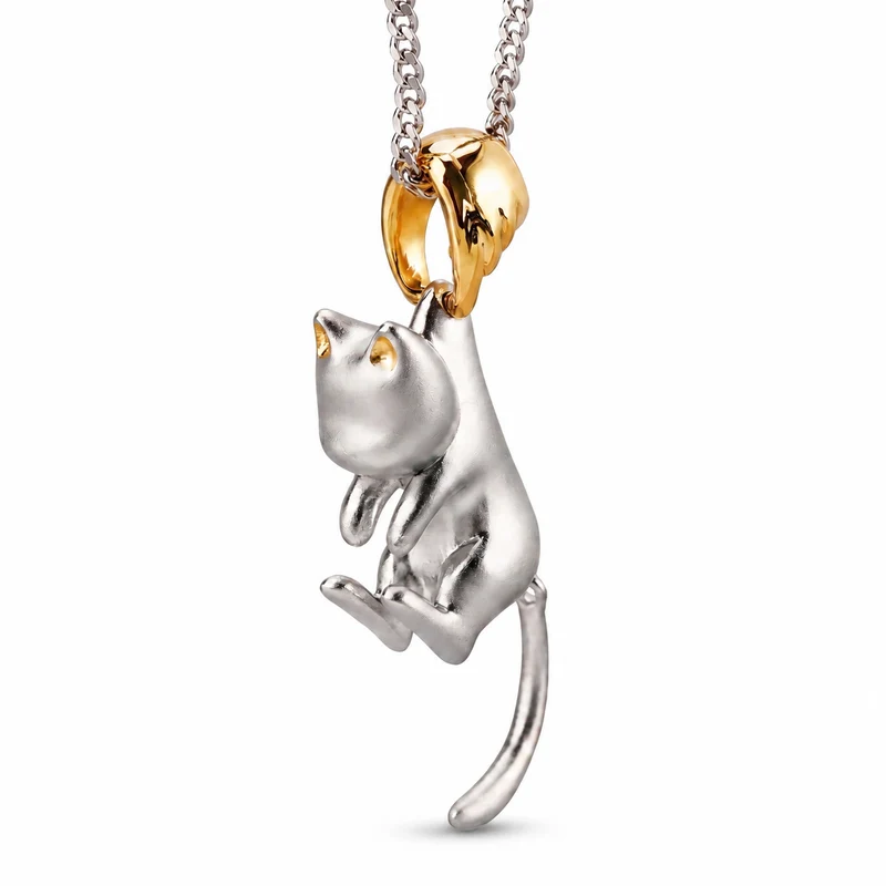 Collier avec pendentif de chat simple pour femme