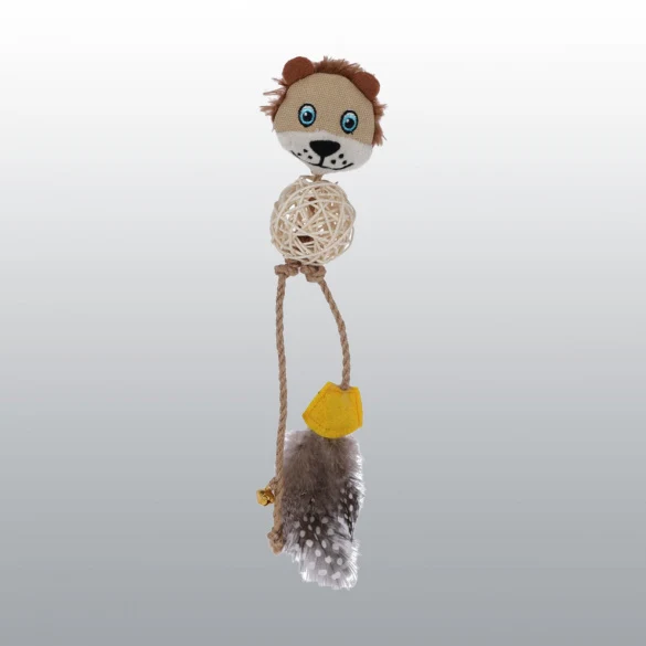 Jouet pour chat tête de Lion safari