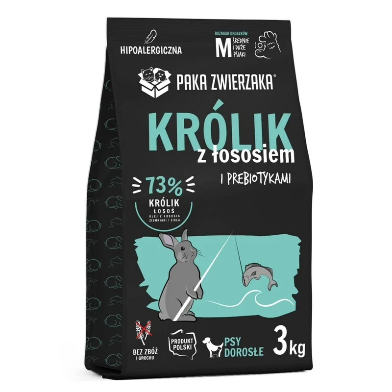 Nourriture Paka Zwierzaka Rabbit with salmon M Lapin 3 Kg