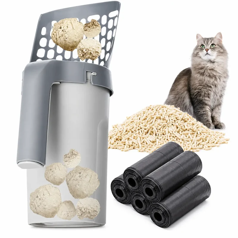 Lot de dix sacs-poubelle à litière pour chat
