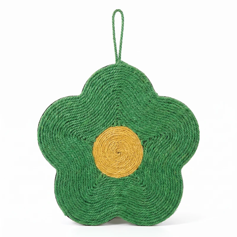 Tapis à griffes de chat en sisal à forme de fleur