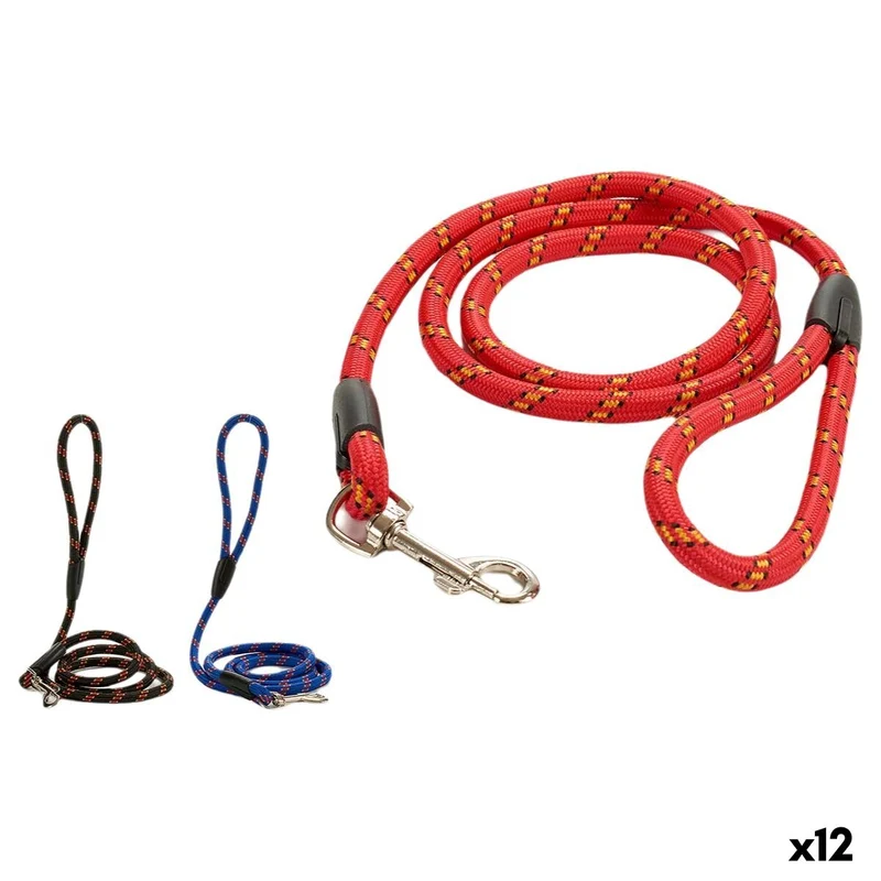 Laisse pour Chien Mascow Bleu Noir Rouge 120 x 1,2 x 6 cm (12 Unités)