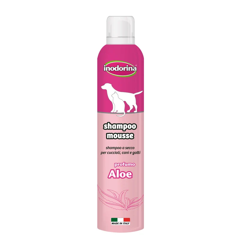 Shampoing pour animaux de compagnie Inodorina 300 ml Mousse Aloe Vera