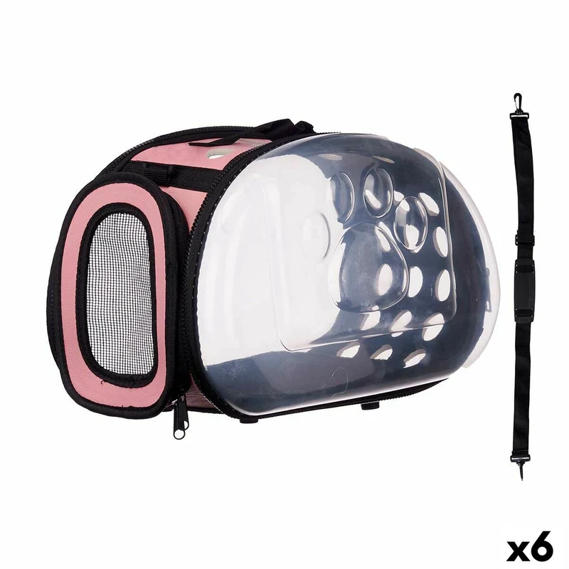 Cage de Transport Noir Rose Plastique 37 x 17 x 22 cm (6 Unités)