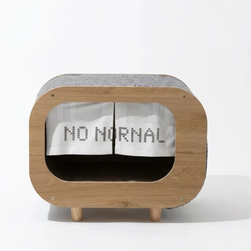 CABANE, LIT, MAISON - POUR CHAT MODERNE EN BOIS - TheRadioChat™