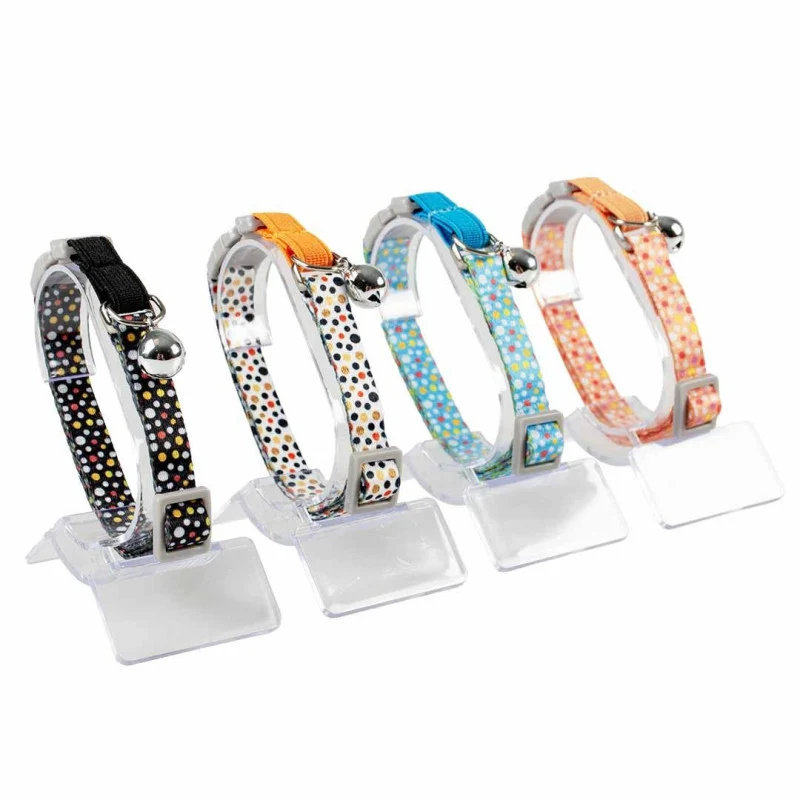 Collier sphères colorées chat