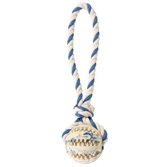 Corde de jeu avec balle en caoutchouc naturel chien