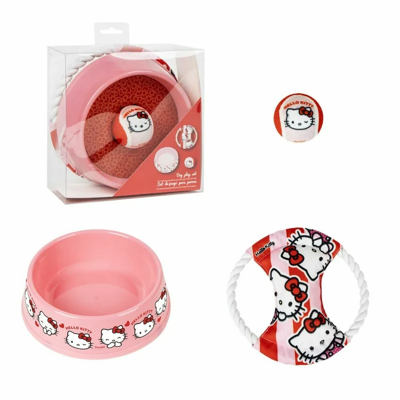 Coffret de bienvenue pour chiens Hello Kitty Rose 21,0 x 21,0 x 8,8 cm 3 Pièces