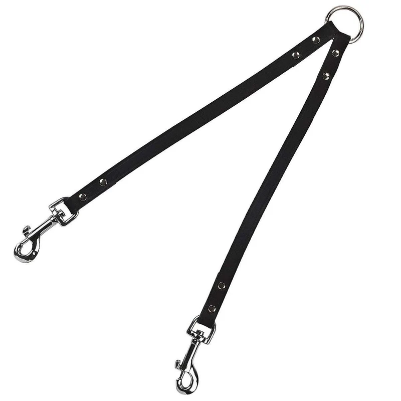 Laisse double Accouple en cuir chien