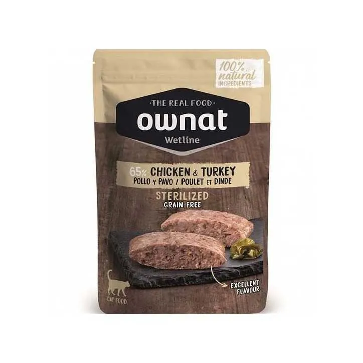 Ownat Grain Free stérilisé poulet et dinde - pâtée chat