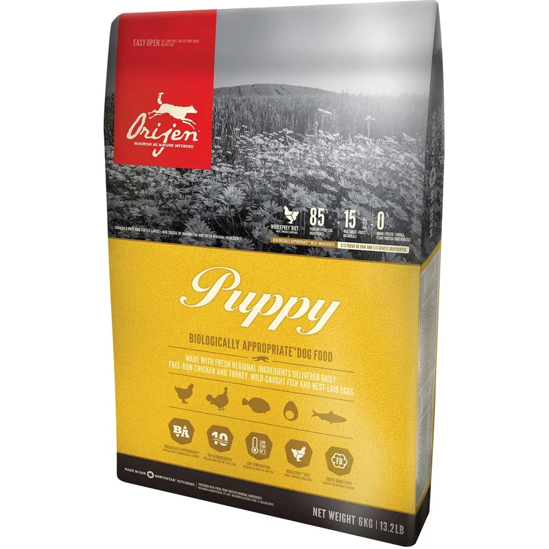 Nourriture Orijen Puppy Petit/Junior Poulet Dinde Poisson 11,4 Kg
